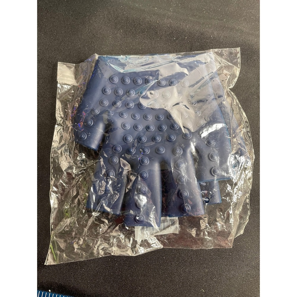 Pure Romance In Good Hands Textured Massage Gloves Set of 2 Navy Blue Silicone